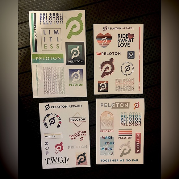 Set of 4 different rare Peloton sticker sheets - Picture 1 of 1